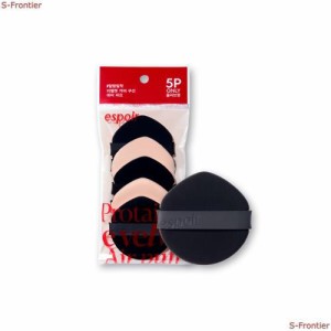 espoir ビーベルベットエアーパフ 5個入り BE VELVET AIR PUFF クッションファンデ メイク用パフ 化粧スポンジ しずく型 ふわふわ高密着 