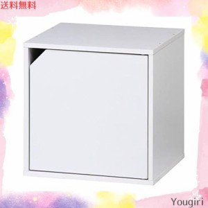 不二貿易(Fujiboeki) キューブボックス 扉付き 幅34.5×奥行29.5×高さ34.5cm ホワイト 収納 カラーボックス 組み合わせ自由 81907