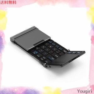 iClever Bluetooth ワイヤレス キーボード 折り畳み モバイルキーボード タッチパッド付き マルチペアリング USB ipad ミニキーボード コ