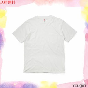 [ヘインズ] Tシャツ 半袖 丸首 綿100% 丸胴仕様 タグレス仕様 ビーフィポケットTシャツ ビーフィー H5190 メンズ ホワイト L