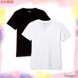 [ヘインズ] 半袖Tシャツ(2枚組) 綿100% クルーネック/Vネック 5.3オンス Japan Fit メンズ アソート・Vネック L