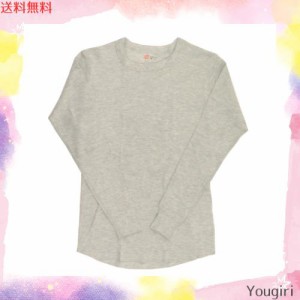 [ヘインズ] 長袖シャツ Tシャツ 防寒 あたたかい 柔らかい綿混素材 丸首 ワッフル編み サーマル クルーネックロングスリーブ HM4-Q501 メ