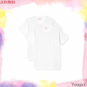 [ヘインズ] 半袖Tシャツ(2枚組) 綿100% クルーネック/Vネック 5.3オンス Japan Fit メンズ ホワイト/ホワイト(ポケット付)・クルーネック