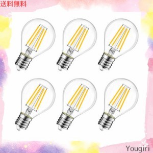 LVWIT LED電球 フィラメント E17口金 60W形相当 806LM クリア電球 シャンデリア電球 2700K 電球色 G45ミニ電球 エジソン電球 PSE 6個入 