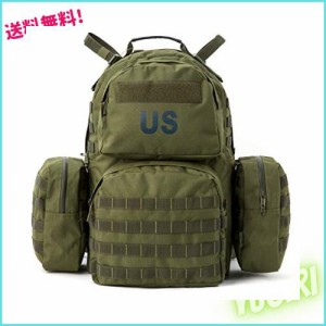 [Akmax.cn] ミリタリー Molle II ミディアムリュックサック 2Xサステメントポーチ付き アーミータクティカルバックパック YKKジッパーとU