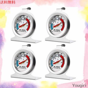 4個冷蔵庫冷凍庫温度計 測定範囲 (-30°C~30°C/ 20~80？) ーズ 大型ダイヤル温度計