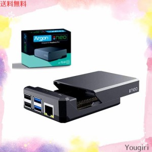 GeeekPi Raspberry Pi 4ケースArgon NEOブラックアルミニウム合金スライド式磁気トップヒートシンク付きRaspberry Pi 4 Bケースエンクロ