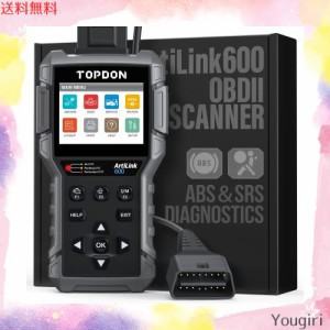 TOPDON AL600 obd2 車 診断機 日本語 スキャンツール 12V車用故障診断機 コードリーダー ABS ＆ SRS スキャナ診断ツール アクティブ テス