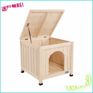 petsfit 犬小屋 猫小屋 ペットハウス 天然木 杉 犬舎 猫舎 木製ゲージ 小型犬 おしゃれ 屋内 ベージュ