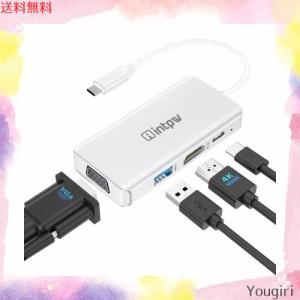 INPTW USBハブHDMIからUSB Cハブ4K分配器100W高速PD充電USBポートUSB HDMIコンバータThunderbolt3対応MacBook Air/Pro、ipad mini6/iPhon