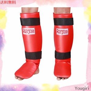 Raytos ベーシックレッグガード レガースボクシング 足サポーター キックボクシング レッグガード すね当て 3cm厚手インナー 衝撃吸収 格