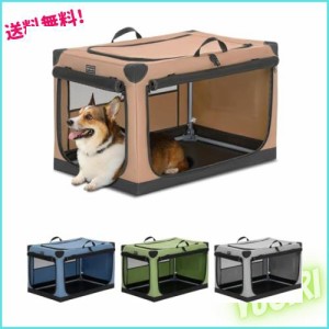 Petsfit 犬用ソフト 犬 クレート 中型犬 小型犬 猫 76Hx50Wx48.5H cm ペットハウス ペットケージ ペットキャリー 犬ケージ 折りたたみ式 