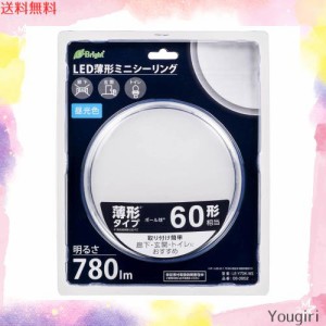 オーム(OHM) 電機 LEDシーリングライト 小型 ミニ 玄関/トイレ/廊下 薄型 薄形 ミニシーリングライト 60形 780ルーメン 昼光色 LE-Y7DK-W