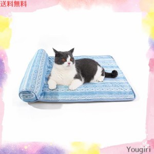 Peto-Raifu ペットマット 猫 犬用 枕付きマット 接触冷感 ペットベッド ペットシーツ ペット敷きパッド ペットごろ寝マット ソフトクール