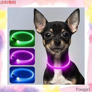 Dolitego 光る犬の首輪 LED 充電式 夜犬の散歩のための犬首輪ライト 小さな犬、中犬、大きな犬のためにカット可能なLED犬の襟 (XS-TPU, 