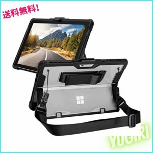 Surface Pro 8 ケース Surface Pro8 カバー 透明 耐衝撃 軽量 薄型 肩掛けストラップ ハンドストラップ ＆ ペンホルダー付き サーフェス