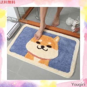 玄関マット 浴室マット バスマット 犬柄, 50×80cm 吸水 滑り止め 防カビ 洗えるマット 可愛い おしゃれ ネコ柄 犬柄 廊下 洗面台 キッチ