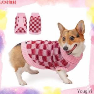 ThinkPet 中型犬用セーター - 犬用クリスマスセーター 中型犬用 女の子 男の子 - 犬用服 ニット 暖かい 柔らかい  (ピンク、M)