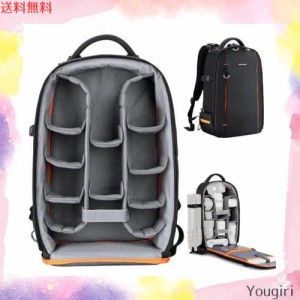 [K＆F Concept] カメラバッグ カメラリュック カメラバックパック リュックサック 18L 大容量 おしゃれ 軽量 一眼レフ/14インチpc/三脚収