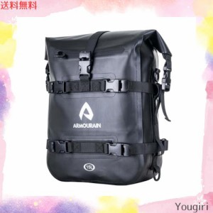 ARMOURAIN バイクシートバッグ防水 15L バイク サイドバッグバイク カバンドライバッグバイク ツールバッグガードバーバッグ (TPU ブラッ