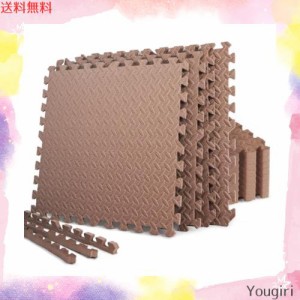 uyoyous トレーニングマット ジョイントマット 大判 60cm×60cm×1.2cm 12枚 防音マット EVA安全素材 振動吸収マット 滑り止めマット キ