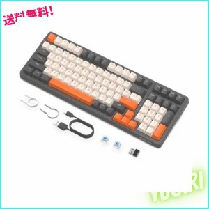 ZIYOU LANG K8 ゲーミングキーボード ワイヤレス メカニカルキーボード 100キー 赤軸/青軸 テンキー ホットスワップ対応 ガスケットマウ