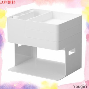 山崎実業(Yamazaki) ネイルライト ＆ ジェルネイル用品 収納ケース ホワイト 本体：約W26×D21×H23.6cm タワー tower ネイル収納 ネイル