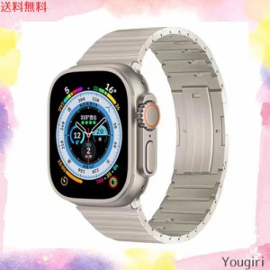 コンパチブル apple watch バンド apple watch リンクブレスレット チタン製 取り外しボタン 軽量 丈夫 調整工具不要 iWatch SE/Series U