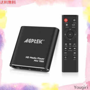 AGPTEK HDMIメディアプレーヤー、-MKV/RM- HDDUSBドライブおよびSDカード用のブラックミニ1080pフルHDウルトラHDMIデジタルメディアプレ