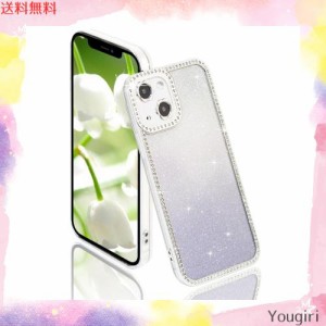 YUYIB iPhone 15 ケース クリア 透明 キラキラ シール付き 花柄 メッキ加工 レンズ保護 指紋防止 ソフトケース TPU 薄型 おしゃれ スマホ