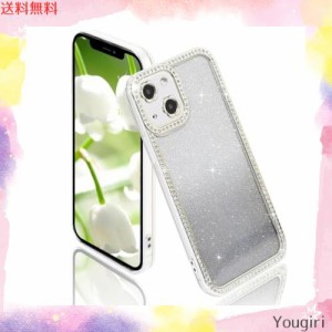 YUYIB iPhone 14 ケース クリア 透明 キラキラ シール付き 花柄 メッキ加工 レンズ保護 指紋防止 ソフトケース TPU 薄型 おしゃれ スマホ