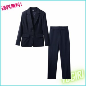 [tailormagic] スーツ レディース セットアップ 2点セット パンツスーツ 大きいサイズ(ネイビー,2XL)