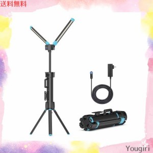 GoGonova 超高輝度10000lmLED投光器 作業灯/ワークライト 4000/7000K二段階調色 1500/5000/10000lm三段階調光 高度調節可能 スタンド付き