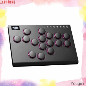 アケコン レバーレス 超薄型ロープロファイルボタン16個 膝置き可能 格ゲー アーケードコントローラー for PC/Switch/PS4/PS3 RGB LEDラ