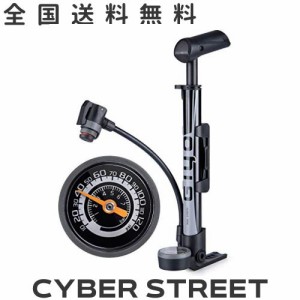 GIYO 自転車 空気入れ 携帯ポンプ 仏式/英式/米式バルブ対応 大型ゲージ付き 120psi 携帯用 軽量 ミニフロアポンプ ロードバイク/クロス