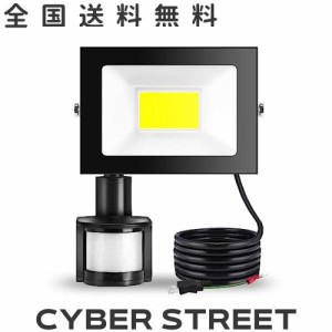 shineshare センサーライト LED投光器 屋外 人感センサー 30W コンセント式 超薄型 防犯灯 玄関ライト 昼光色 80-150V適用 IP66防水 自由