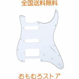 Musiclily SSH 11穴STタイプピックガード USA/メキシコストラトエレキギター 用、ホワイト3P