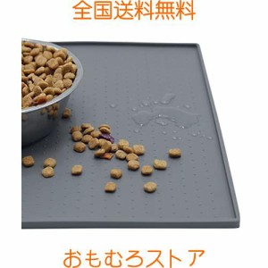 MKUTO ペットマット 猫 犬 食事マット シリコン製 給餌マット 猫砂マット トイレトレーマット 滑り止め 溢れ止め 撥水 防水 防汚 丸洗い