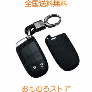 [BOMI] ジープ キーケース ジープ キーカバーカーボン調ジープ キーホルダー オシャレ レネゲード グランドチェロキー rand Cherokee/Chr