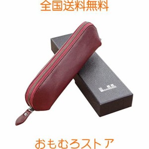 waramimi 本革 ペンケース レディース YKKチャック使用 革製 筆箱 女性用 ペン入れ 高級 筆入 革 ペン差し おしゃれ ペンポーチ 男女兼用