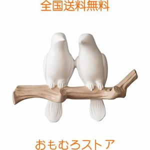 IKENOKOI壁掛けフック ウォールハンガー 北欧風 鳥 壁飾り インテリア 服/鞄/傘/帽子掛け（鳥2羽）