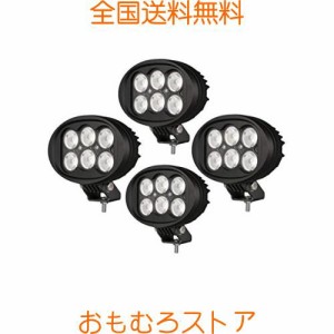 トラクター 作業灯 広角 60W LEDフォグランプ 作業照明 ブラケット DTコネクタキット付き LEDサブライト IP68防水 12V 24V兼用 角度調整