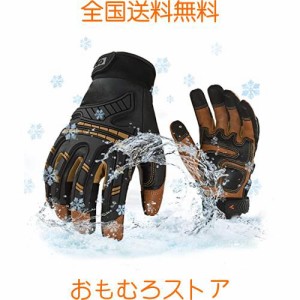 [Vgo...] 0°C or 以上に 防寒手袋 合成革 3Mシンサレート C40 断熱材 3D立体 タッチパネル対応 防寒防水 耐摩耗 衝撃吸収 バイクグロー