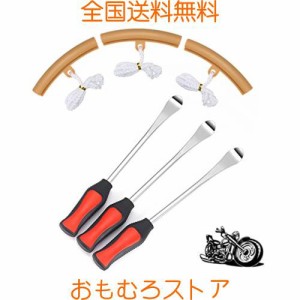 6点セット タイヤレバー バイク用3本 リムプロテクター バフ 3個バイク 自転車 タイヤ ホイール 交換 脱着 専用工具 ステンレス製 収納袋