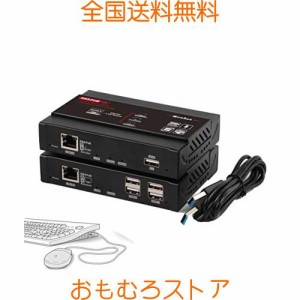 TreasLin 140m HDMI KVM エクステンダー 延長機器 HDMI to LAN HDCP 4K 1080P 対応 ディスプレイ CAT5E CAT6 CAT6e LANケーブル KVM USB 