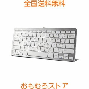 DIWOSHE USB有線キーボード 小型 軽量 US配列 78キー テンキー無し ミニ 超薄型 高性能 USB接続 コンパクト 1.3メートルコード付き PCノ