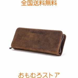 HIRAM ペンケース 牛革 筆箱 レザー 正規品 本革 小物入れ クラシック 大容量 万年筆入れ ケース メンズ 革製 レザーペンケース