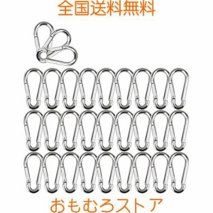 リッセイ カラビナ 304ステンレス スプリングフック キーホルダー 多機能カラビナ アウトドア トレッキング 落下防止 耐荷重120kg (6cm, 