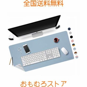 桜酔屋 マウスパッド 大型 デスクマット事務机 PUレザー パソコンマット オフィス/ゲーム用 テーブルマット(スカイブルー+シルバー，40cm