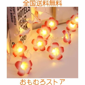 Fantasee 40 LED ピンク プルメリア ストリングライト フォーム 人工プルメリア フラワーライト 電池式 フェアリーライト 寝室 ホーム ウ